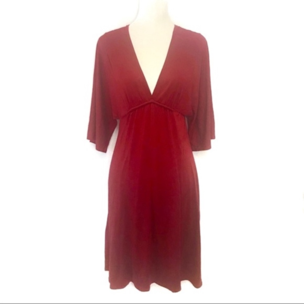 💎 MAX STUDIO RED DEEP V DRESS - Picture 1 of 8